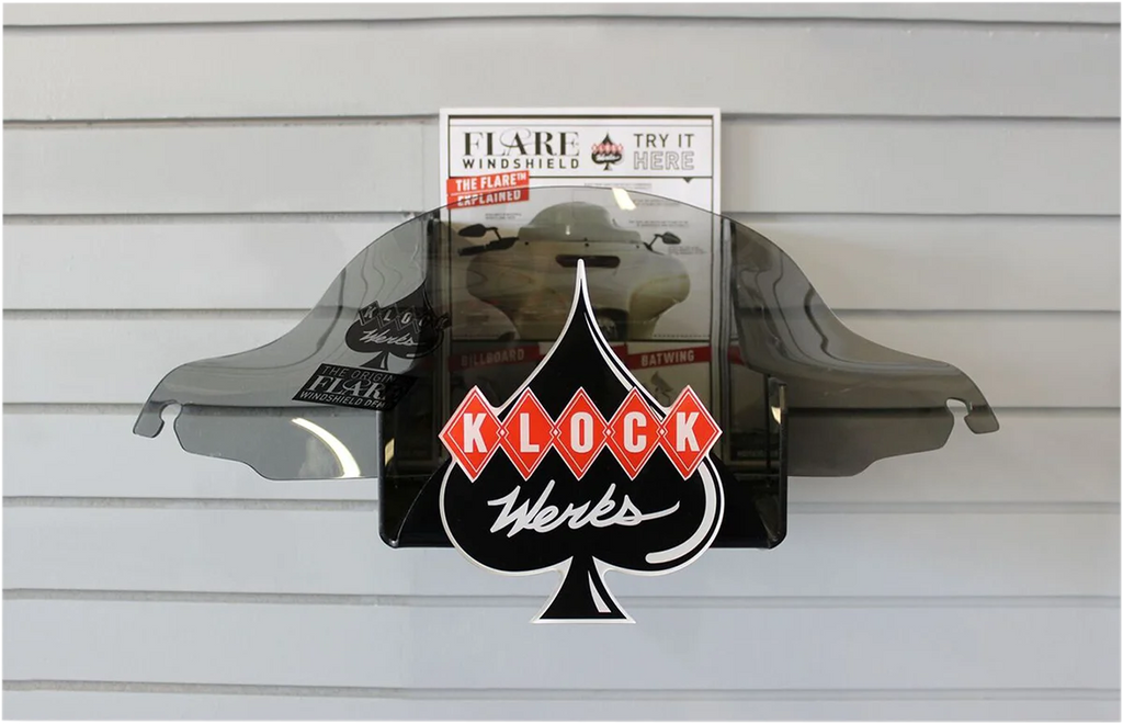 Klock Werks Flare Windshield Display with Flyer - FLR KWW-01-561 - Installation View