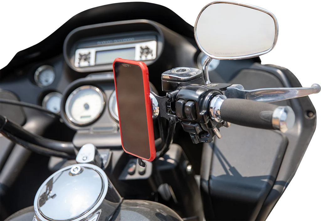 Klock Werks Handlebar Mount - iOmount™ - Chrome KWD-01-0605-C - Side View