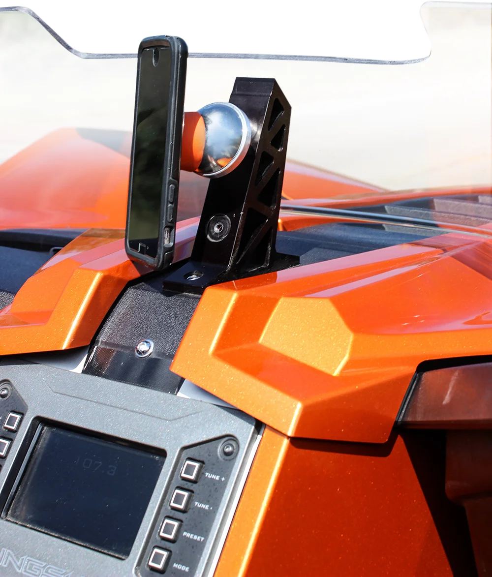 Klock Werks Handlebar Mount - iOmount™ - Slingshot - Black KWD-06-0393 - Side View