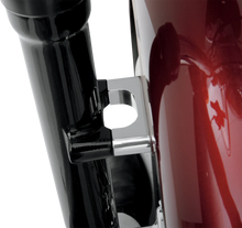 Load image into Gallery viewer, Klock Werks Hugger Front Fender Mounting Blocks - For 21&quot; Wheels - Chrome KWFS-02-0106-C - Side View
