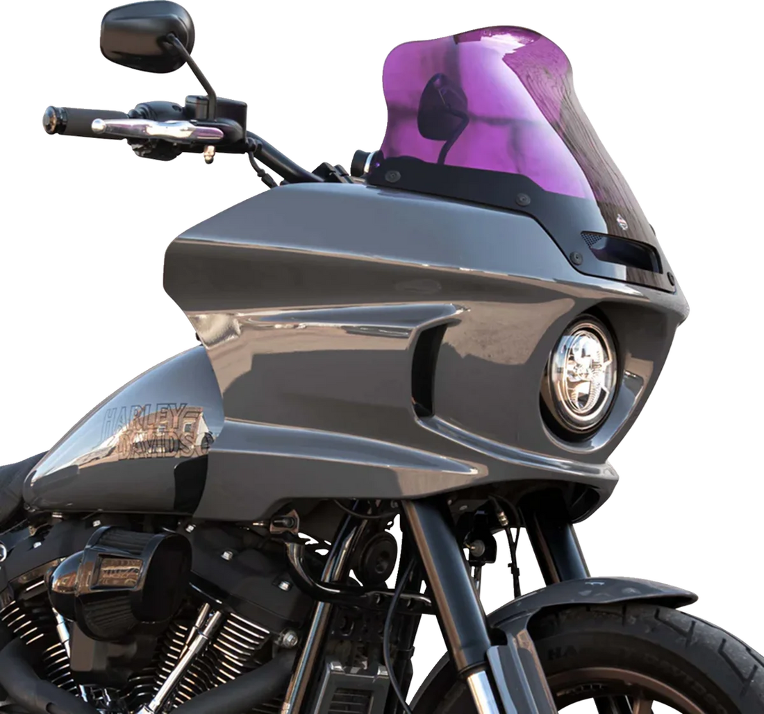 Klock Werks Kolor Flare™ Sport Windshield - 8" - Purple - FXLRST KWW-02-0634 - Side View