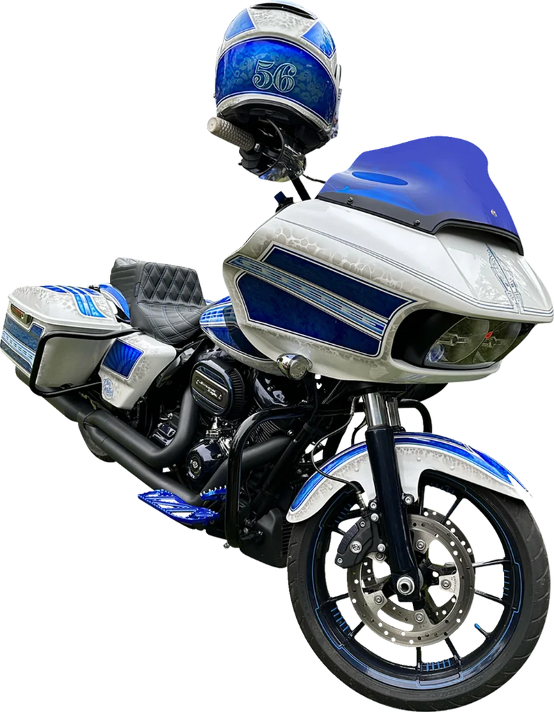 Klock Werks Kolor Flare™ Sport Windshield - 9" - Blue - FLTR KWW-01-0672 - Back View