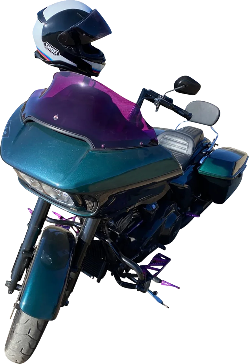 Klock Werks Kolor Flare™ Sport Windshield - 9" - Purple - FLTR KWW-01-0673 - Side View