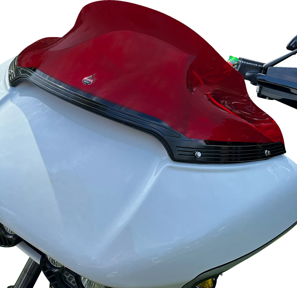 Klock Werks Kolor Flare™ Sport Windshield - 9" - Red - FLTR KWW-01-0670 - Side View