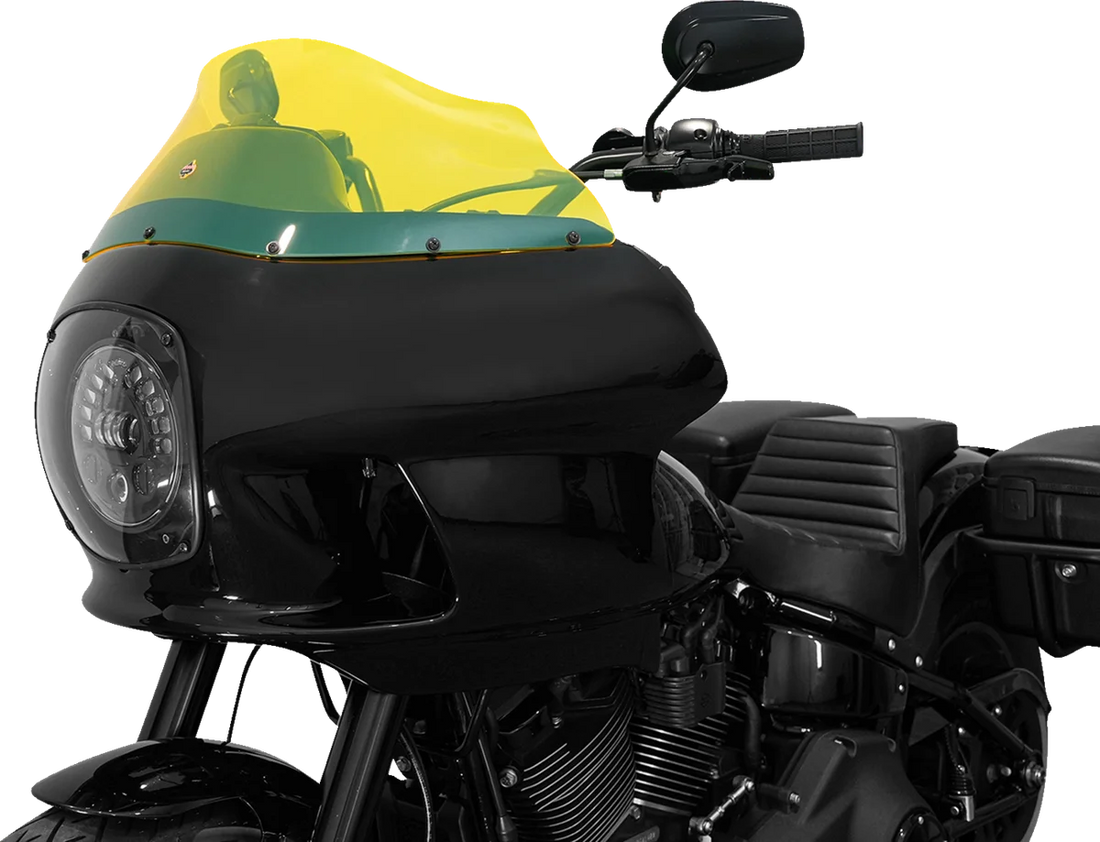 Klock Werks Kolor Flare™ Windshield - 9" - Yellow Ice - FXRP KWW-02-0609 - Installation View