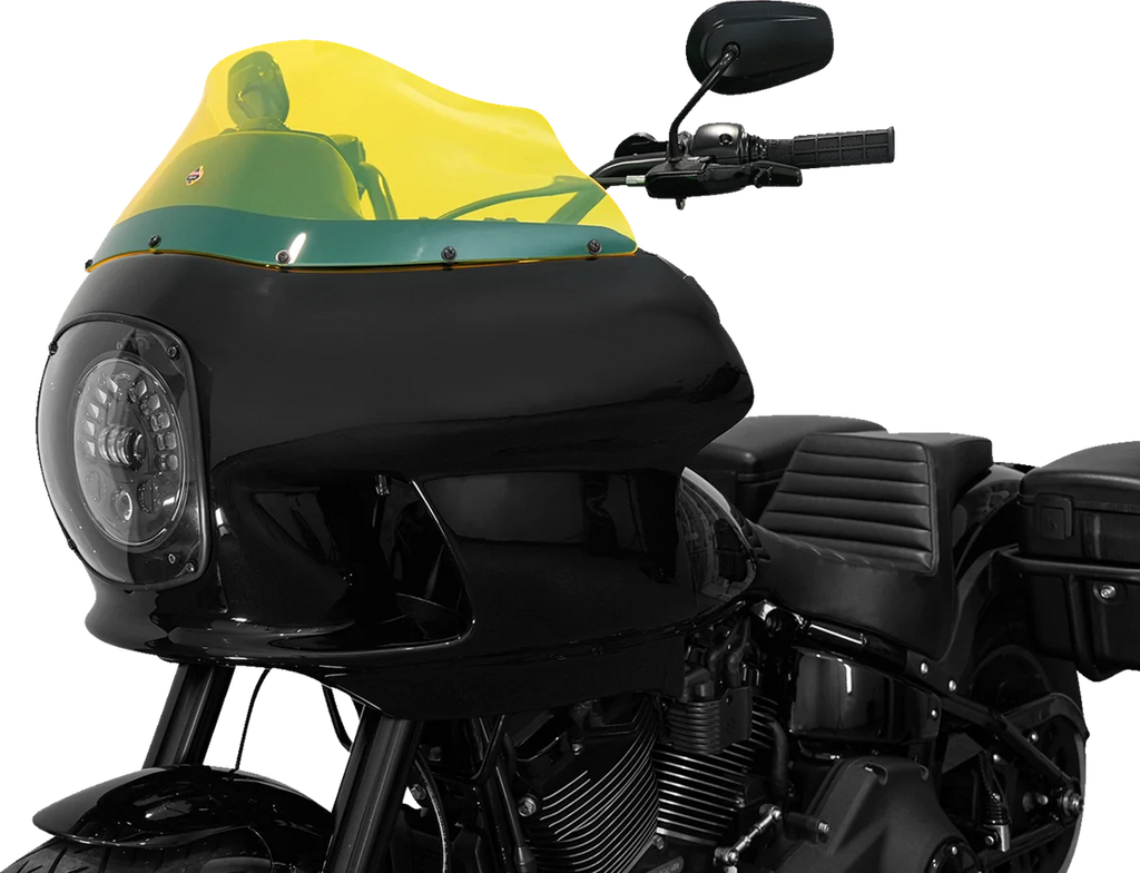 Klock Werks Kolor Flare™ Windshield - 9" - Yellow Ice - FXRP KWW-02-0609 - Installation View