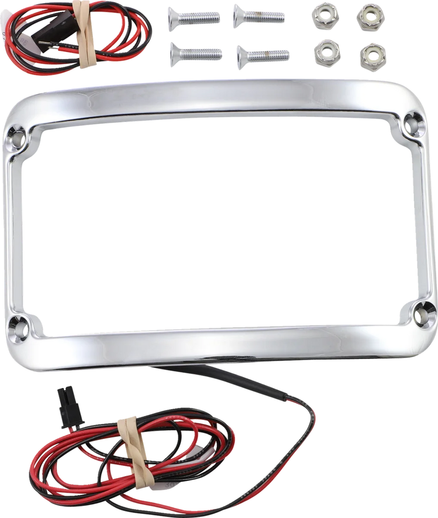 Klock Werks License Plate Frame - Lighted - Chrome KWS-01-0089 - Main Product View