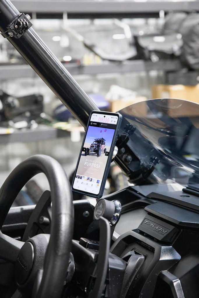 Klock Werks Mount - Phone - Roll Cage - Offset - 2" KWD-05-0532 - Installation View