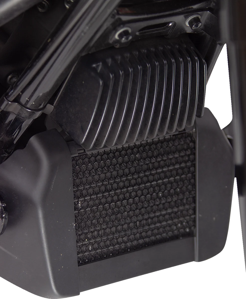 Klock Werks Oil Cooler Guard - Black - M8 Touring KWS-01-0615-B - Side View