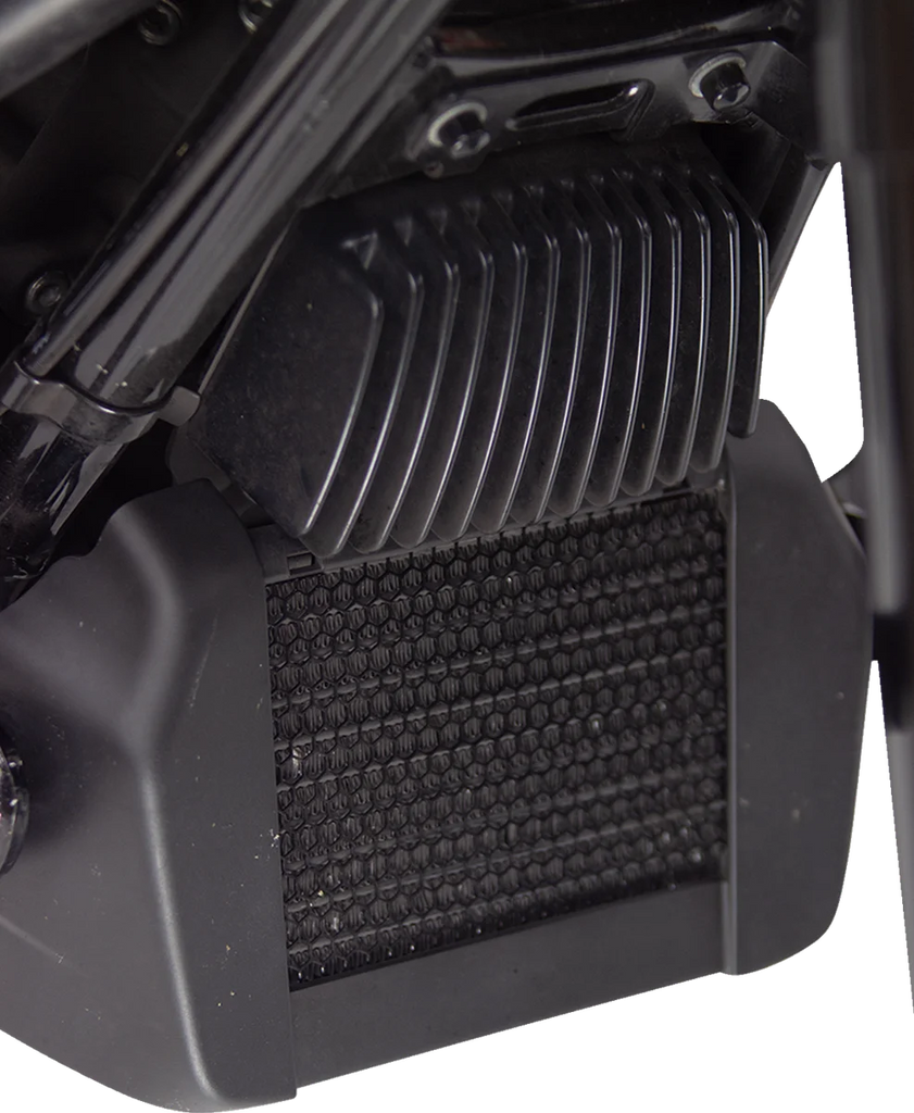 Klock Werks Oil Cooler Guard - Black - M8 Touring KWS-01-0615-B - Side View