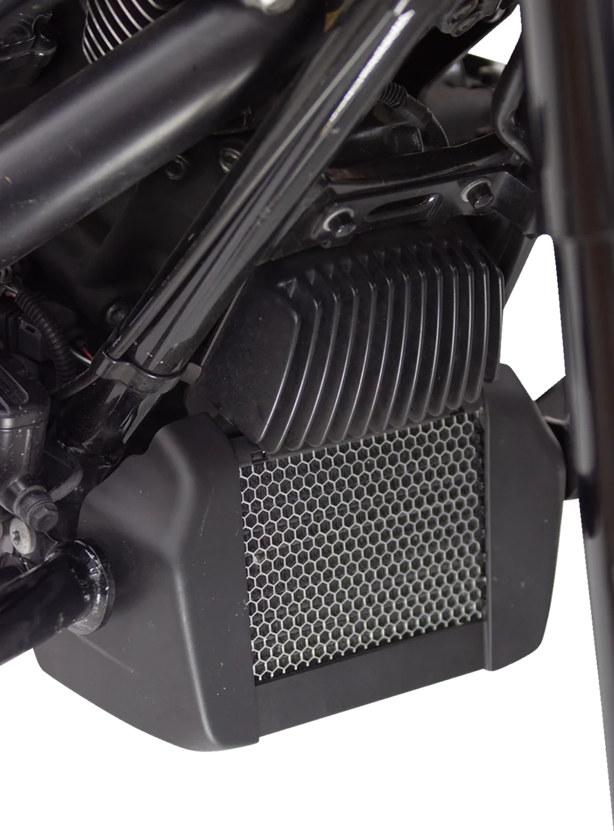 Klock Werks Oil Cooler Guard - Chrome - M8 Touring KWS-01-0615-C - Side View