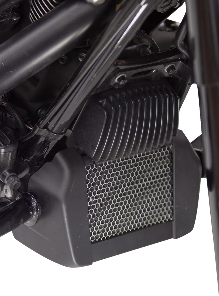 Klock Werks Oil Cooler Guard - Chrome - M8 Touring KWS-01-0615-C - Side View
