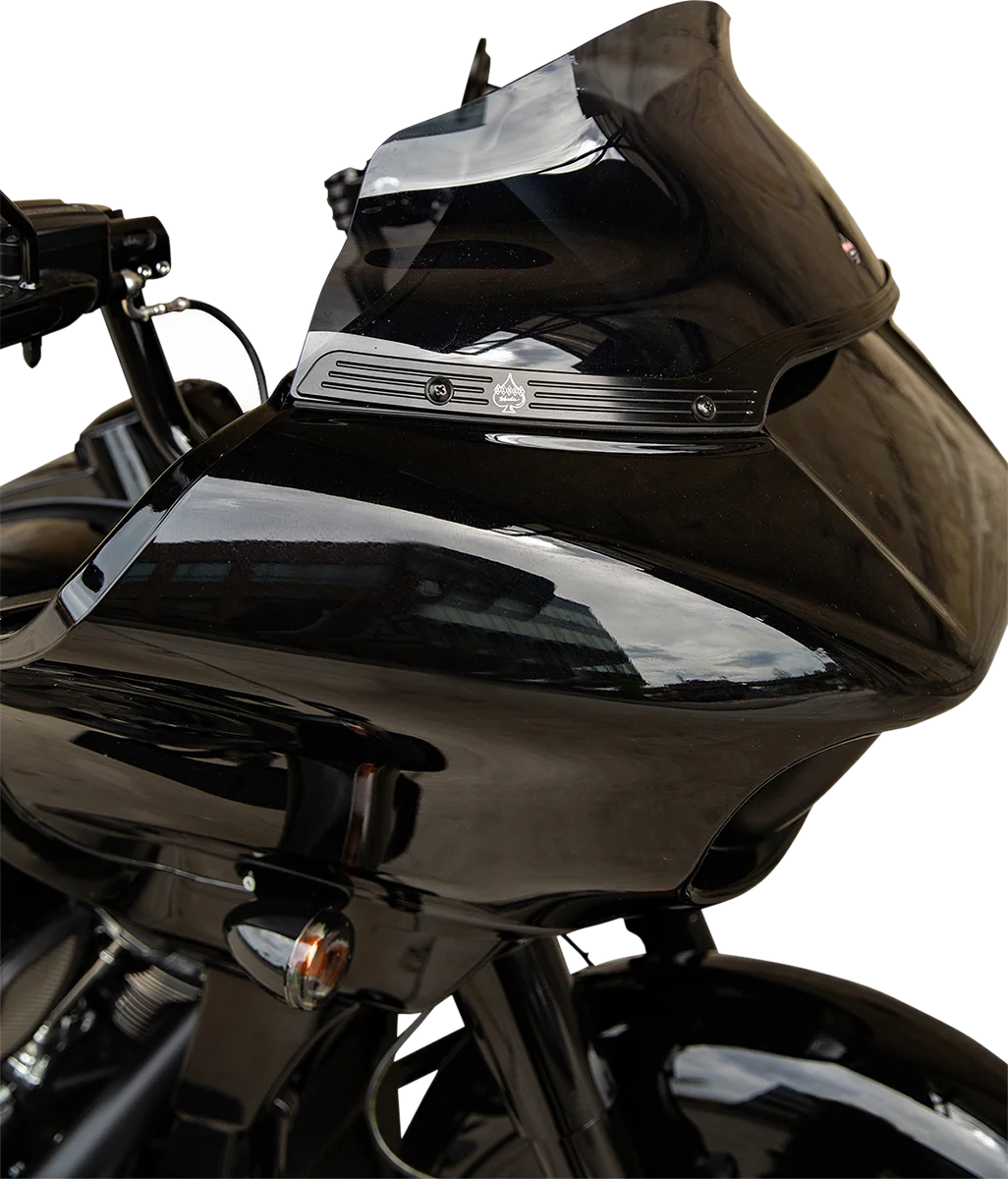 Klock Werks Windshield Trim - KERF - Black w Contrast Logo KWW-01-0574 - Back View