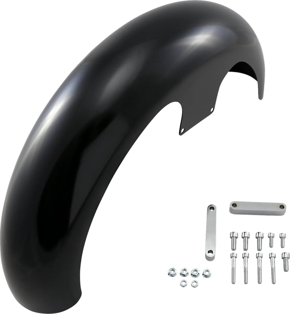 Klock Werks Wrapper Front Fender - Black - Steel - 21" KWF-04-0469 - Main Product View