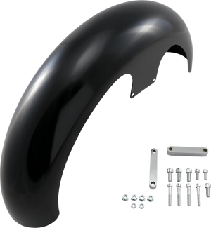 Klock Werks Wrapper Front Fender - Black - Steel - 21" KWF-04-0469 - Main Product View