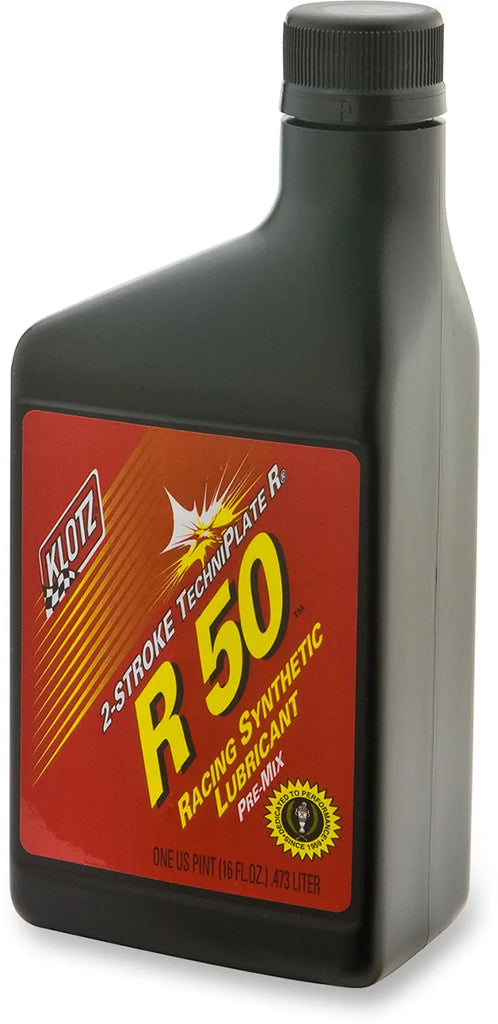 Klotz Oil R-50 Racing TechniPlate® Synthetic 2-Stroke Premix Oil - 1 U.S. quart KL104 - Side View