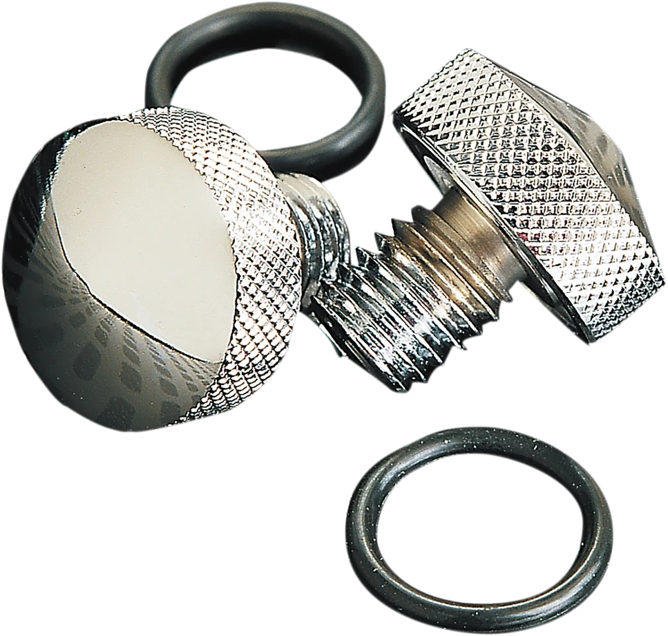 Knurled Seat Bolt - Chrome - FLST '84-'07 DragSpecialties 74549 - Side View
