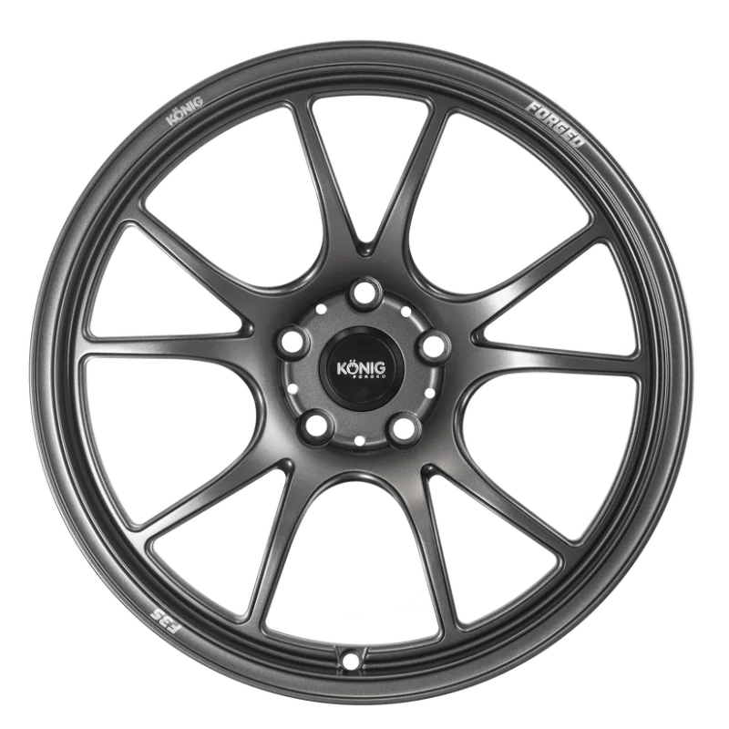 Konig Forged F3S 17x8 / 5x114.3 / ET35 - Satin Charcoal Knurled Bead - Side View