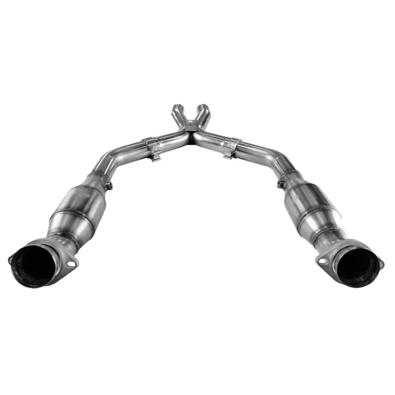 Kooks 05-10 Ford Mustang GT 4.6L 3V Auto/Manual 2 1/2in x 2 1/2in OEM Cat X Pipe Kooks HDR Req - Side View