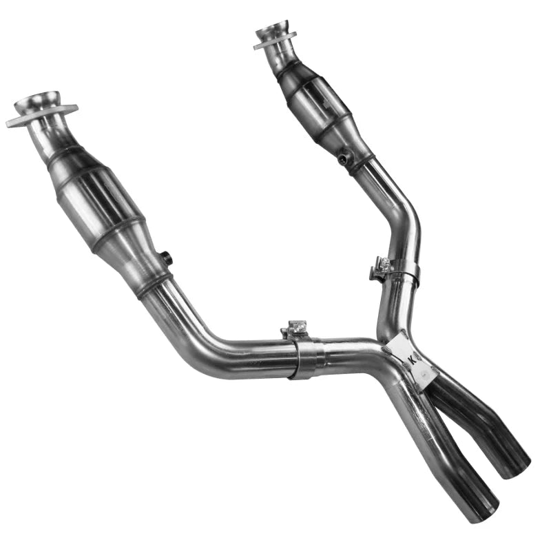 Kooks 05-10 Ford Mustang GT 4.6L 3V Auto/Manual 2 1/2in x 2 1/2in OEM Cat X Pipe Kooks HDR Req - Installation View