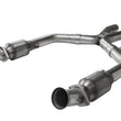 Load image into Gallery viewer, Kooks 05-10 Ford Mustang GT Shelby GT Bullitt 1-5/8 x 2-1/2 (3V) Header &amp; Green Catted X-Pipe Kit - Back View