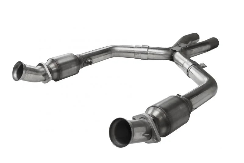 Kooks 05-10 Ford Mustang GT Shelby GT Bullitt 1-5/8 x 2-1/2 (3V) Header & Green Catted X-Pipe Kit - Back View