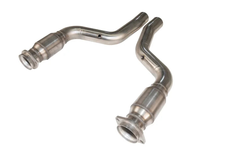 Kooks 06-10 Dodge Charger SRT8 3in In x 3in Out GREEN Cat SS Conn. Pipes - Side View