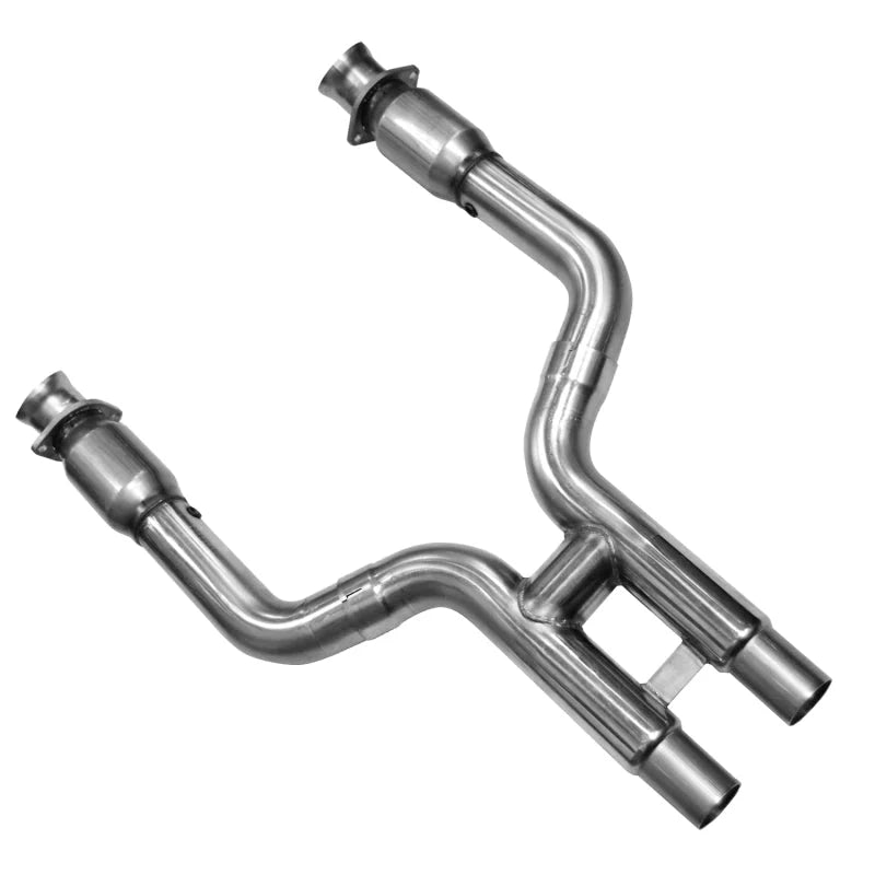 Kooks 07-10 Ford Mustang Shelby GT500 1-3/4 x 3 Header & Green Catted H-Pipe Kit - Back View