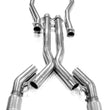 Load image into Gallery viewer, Kooks 08-09 Pontiac G8 GT/GXP LS2/LS3 6.0L/6.2L 3in In x 2 1/2in OEM Out Cat X Pipe made in SS - Side View