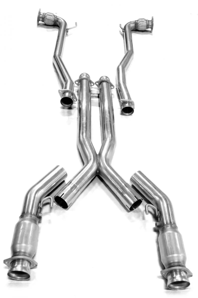 Kooks 08-09 Pontiac G8 GT/GXP LS2/LS3 6.0L/6.2L 3in In x 2 1/2in OEM Out Cat X Pipe made in SS - Side View