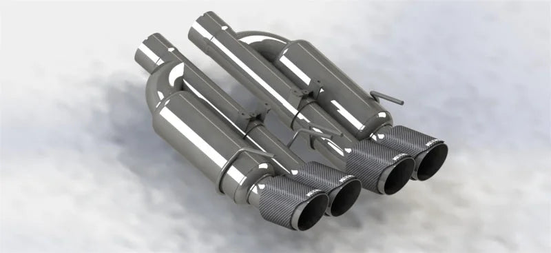 Kooks 09-13 Chevrolet Corvette Z06/ZR1 3in. Valved Axle-Back Exhaust w/ SS Tips - Back View
