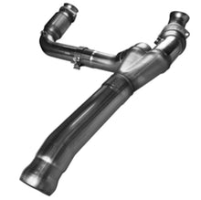 Load image into Gallery viewer, Kooks 09-13 GM 1500 3in x OEM Out Cat SS Y Pipe Kooks HDR Req - Side View