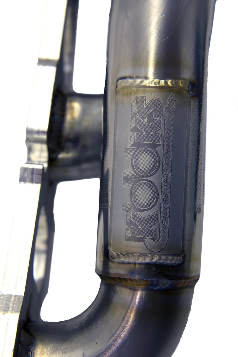 Kooks 09-18 Dodge 1500 HEMI Pick Up Truck 1-5/8in x 1-3/4in Stainless Steel Shorty Headers - Back View
