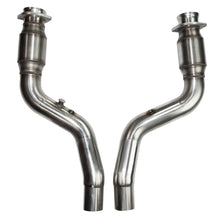 Load image into Gallery viewer, Kooks 11-13 Charger SRT8 3inx 2 3/4in GREEN Cat SS Conn. Pipes - Back View