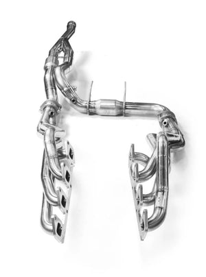 Kooks 11-14 Ford Raptor SVT 1 3/4in x 3in SS Longtube Headers and 3in SS OEM Exhaust Catted Y Pipe - Main Product View