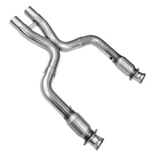 Load image into Gallery viewer, Kooks 11-14 Ford Shelby GT500 5.4L / 5.8L 4V 3in x 2 3/4in OEM GREEN Cat SS X-Pipe Kooks HDR Req - Side View