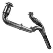 Load image into Gallery viewer, Kooks 14+ GM 1500 Series Truck 5.3L 3in x OEM Out Cat SS Y Pipe Kooks HDR Req - Back View