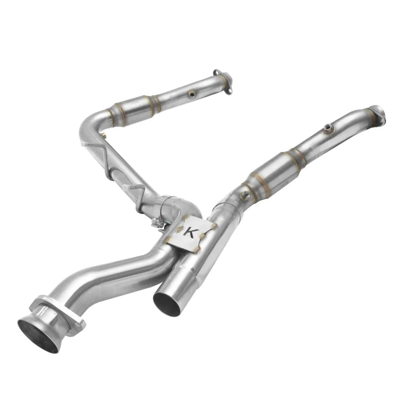Kooks 17-19 Ford F150 Raptor EcoBoost 3.5L V6 3in Stainless GREEN Catted Turbo Down Pipes - Installation View