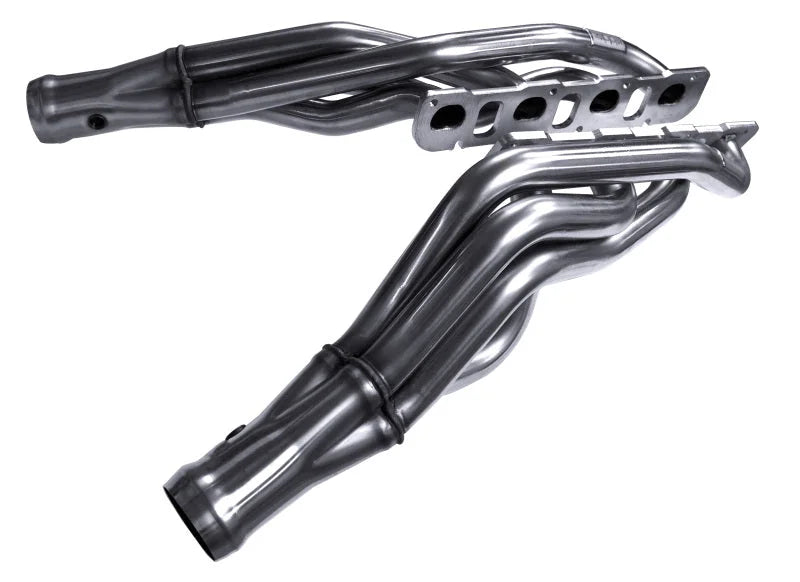 Kooks 19-20 Ram 1500 5.7L HEMI 1-7/8in x 3in SS Long Tube Headers w/ 3in x OEM HIFLO Catted Y-Pipe - Side View