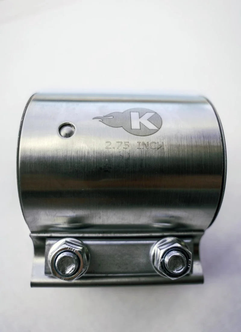 Kooks 2-3/4in Stainless Steel 2-Bolt Band Clamp for Butt Joint Connections - Side View