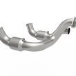 Load image into Gallery viewer, Kooks 20-22 Ford F250 7.3L V8 / Ford F350 7.3L V8 1-7/8in x 3in SS Headers w/ Green Catted Conn - Back View