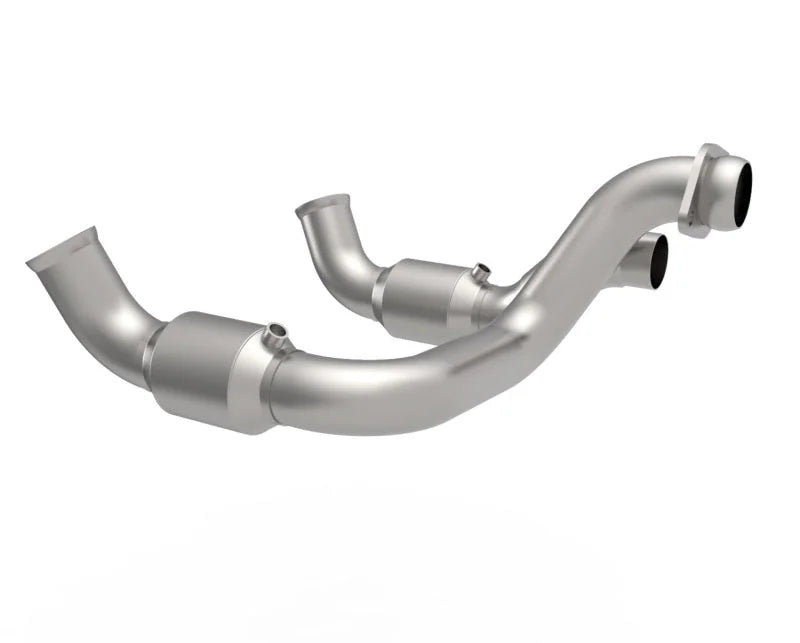 Kooks 20-22 Ford F250 7.3L V8 / Ford F350 7.3L V8 3in SS Green Connecting Pipes - Side View