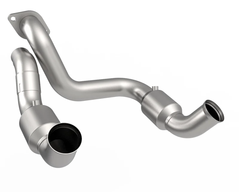 Kooks 20-22 Ford F250 7.3L V8 / Ford F350 7.3L V8 3in SS Green Connecting Pipes - Back View