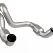 Load image into Gallery viewer, Kooks 20-22 Ford F250 7.3L V8 / Ford F350 7.3L V8 3in SS High Output Green Catted Connecting Pipes - Back View