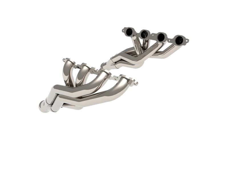 Kooks 2019 GM Series Truck 6.2L 1.75in x 3in SS Headers & 3in x 3.5in ULTRA GREEN SS Catted Y-Pipe - Side View