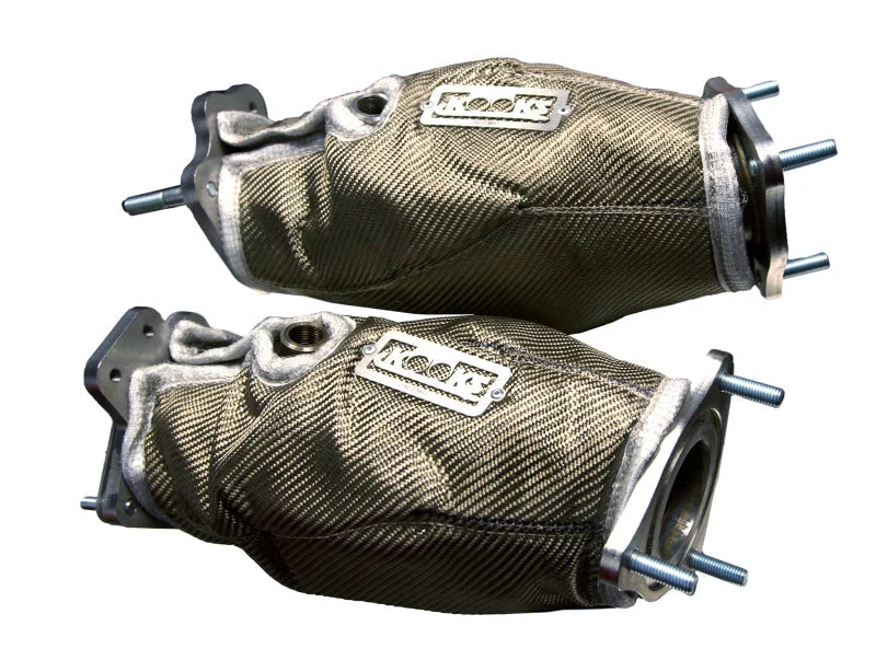 Kooks 2020+ Chevrolet Corvette C8 LT2 6.2L Heat Shield Blankets for Ultra Green Catted Connect Pipes - Side View