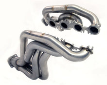 Load image into Gallery viewer, Kooks 2020 Mustang GT500 5.2L 2in x 3in SS Headers w/GREEN Catted Connection Pipe - Side View