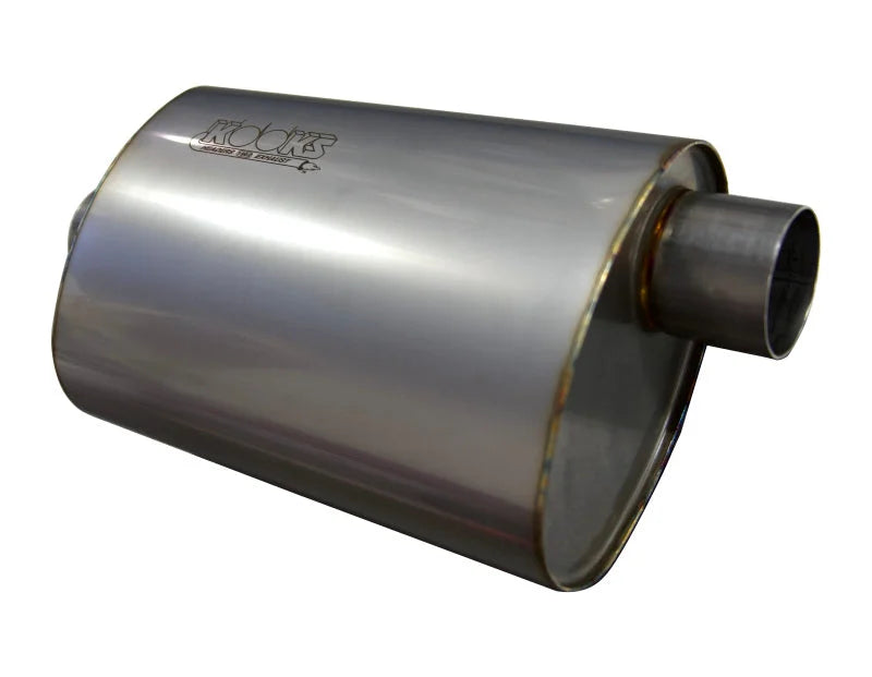 Kooks 2.5in. Oval Center/Offset Muffler 12in. Long Body Stainless Steel - Detail View