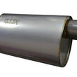 Load image into Gallery viewer, Kooks 3in Oval Offset/Offset (Same Side) Muffler 14in Long Body Stainless Steel - Side View