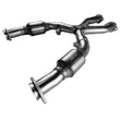 Load image into Gallery viewer, Kooks 99-04 Ford Mustang GT / Cobra 2 1/2in In x 2 1/2in OEM Out Cat SS X Pipe Kooks HDR Req - Side View